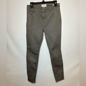 Frame Le High Skinny Jeans Smoke Coated Size 28 Dark Gray Womens Mid Rise